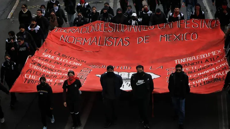 Protesta Normalistas de San Marcos, Loreto, Zacatecas